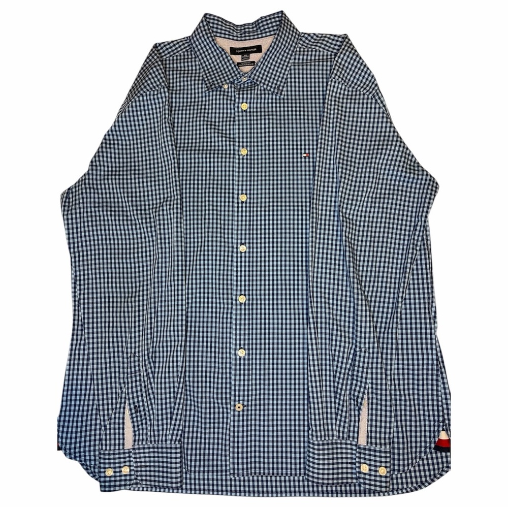 Tommy Hilfiger Navy and Light Blue Plaid Shirt